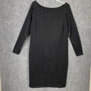 Isabel Maternity Dress Women L Black Lace Shift Lined